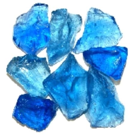 American Specialty Glass Recycled Chunky Glass, Crystal Blue - Medium - 0.5-1 in. - 1 lbs LCRBLUEM-1